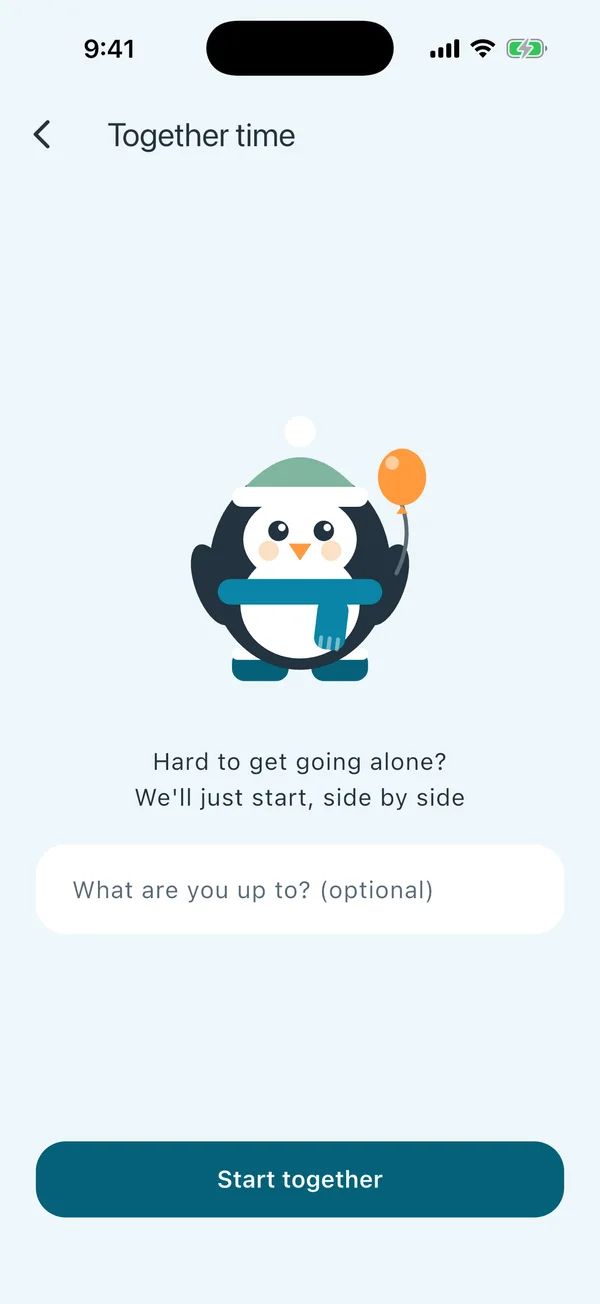 Together time: hard to get going alone? We will just start, side by side