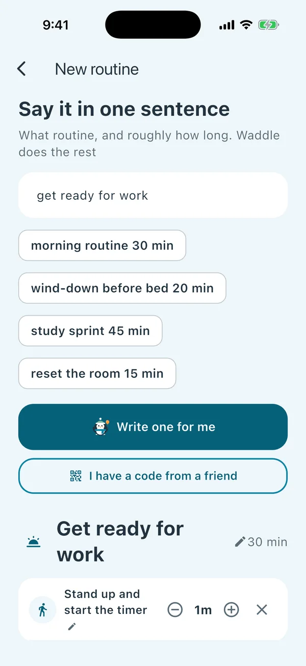 New routine: say it in one sentence